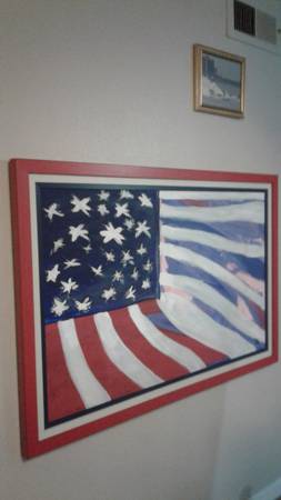 flag painting on canvas 52 by 35 $500