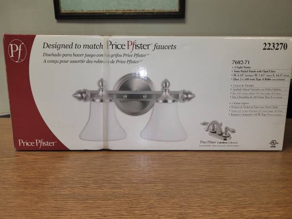 Brand New two-light vanity from Price Pfisters Catalina collection $100