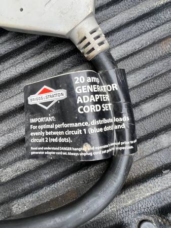 Photo Briggs  Stratton generator cord $60