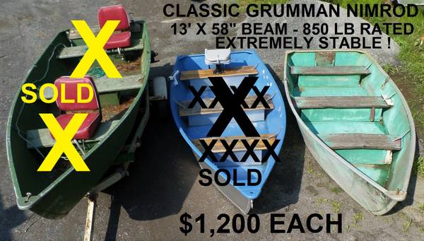 CLASSIC 13 GRUMMAN NIMROD FLATVEE ROW BOAT $1,200
