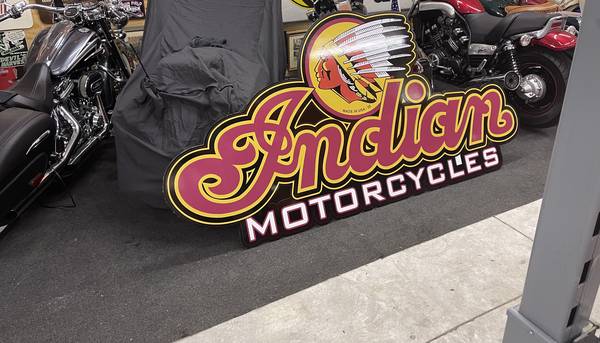 Photo HUGE INDIAN MOTORCYCLE SIGN $1,000