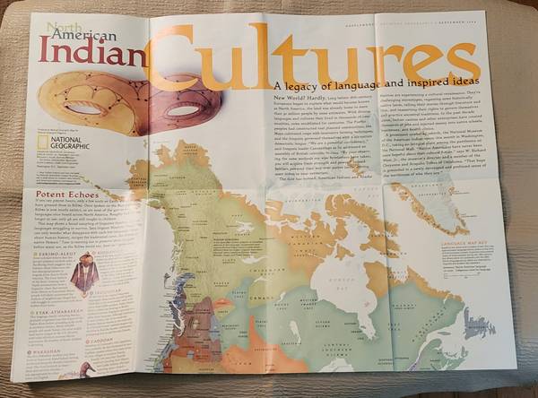 Photo Nat.Geo. North American Indian Cultures 2004 Map $3