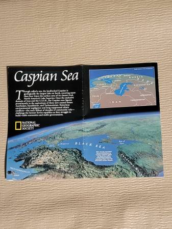 Nat.Geo Society Caspian Sea 1999 Map $2