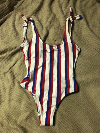 Photo New No Boundaries USA Patriotic American Flag Swimsuit Size SCH 3-5 $25