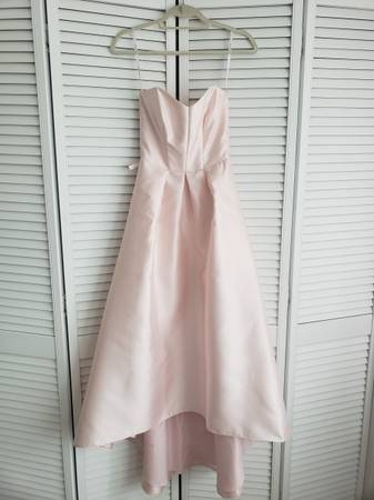 Photo New Size 4 Alfred Sung Strapless High-Low Gown, Blush Pink $95