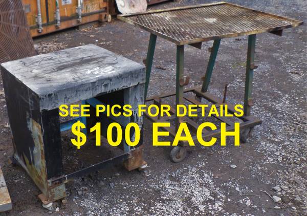 STEEL WORK BENCH WELDING TABLE ON CASTERS $100
