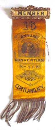 Photo VINTAGE N.Y.S.F.A. CONVENTION RIBBON CORTLAND N.Y. 1888 $60