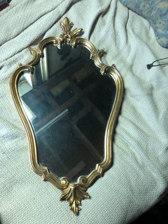 Vintage Mid Century Gold Frame Hollywood Regency Mirror (Made in USA ) $250