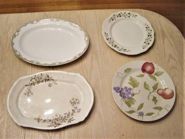 Photo Vintage  Newer Platters and Plates-Holiday Dinner Serving-$8 for all $8