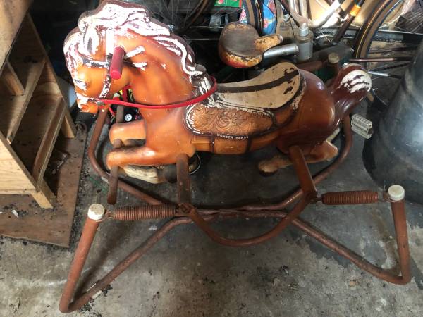 Photo Reduced Vintage 60s Spring Toy Bounce Wonder Horse $40