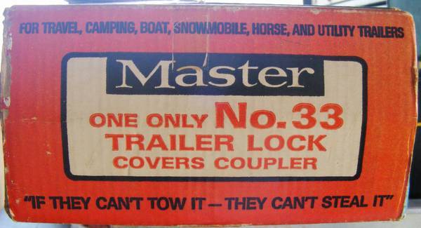 Photo MASTER brand NO-TOW Trailer Locks for couplers, vintage $27