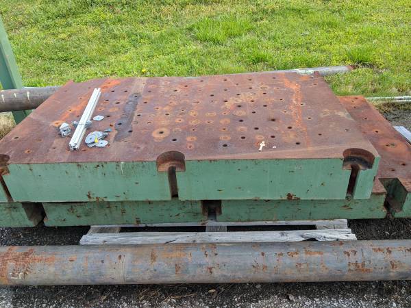 Photo 6 Thick Steel Plate 83.5L x 41.75W DrilledTapped Welding Table $2,500