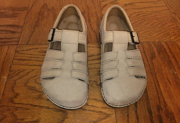 Photo Birkenstock Foot Prints Leather Fishermans Sandal Shoes (Made in Germ $60