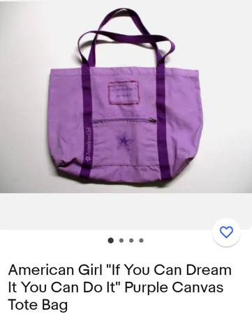 Photo American girl doll bag tote if you can dream it you can do it star $5