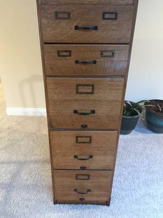 Photo Antique Oak File Cabinet $900