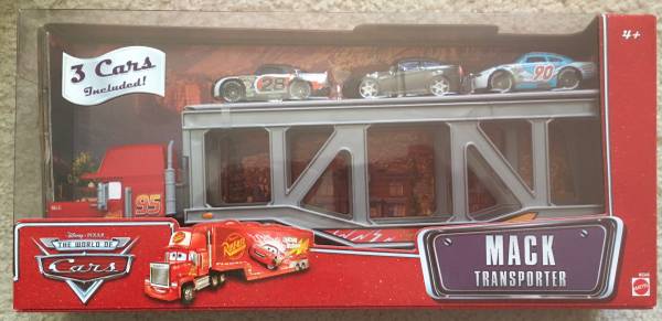 Photo Disney Pixar Cars Mack Transporter w 3 cars NEW $22