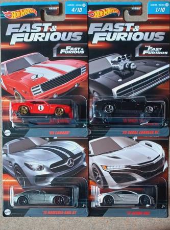 Photo Fast  Furious Hot Wheels 4 Car Set $40