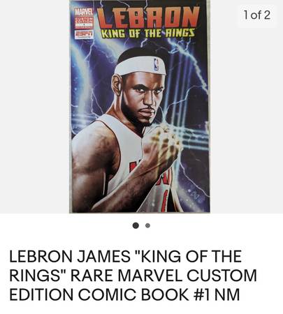 Photo Lebron King of the Rings Rare Marvel custom Edition 1 comic $5
