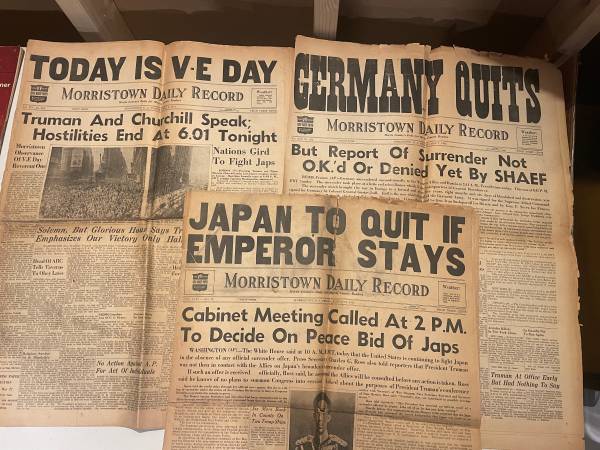 Photo OLD NEWSPAPERS World War 2, Chicago Bulls, Wall St Journal, etc. $100