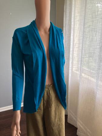 Photo Worthington Open-Front Cardigan, Turquoise Blue, Wide-Color, Medium $15