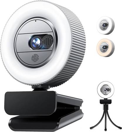 Photo 1080P FHD Webcam with Sony Sensor and Built-in Ring Light, G910 Web Ca $32