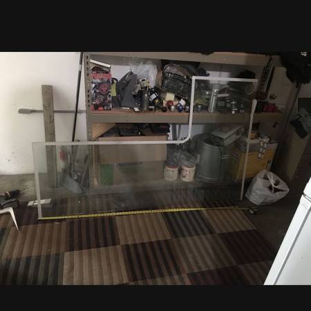 Photo $125 L shaped glass 12 inch thick great modern desk project cheap $12 $125