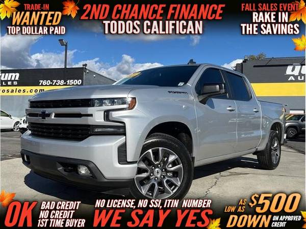 Photo 2020 Chevrolet Chevy Silverado 1500 Crew Cab RST Pickup 4D 5 34 ft (- $500 Down Payment oac 2nd CHANCE FINANCE)