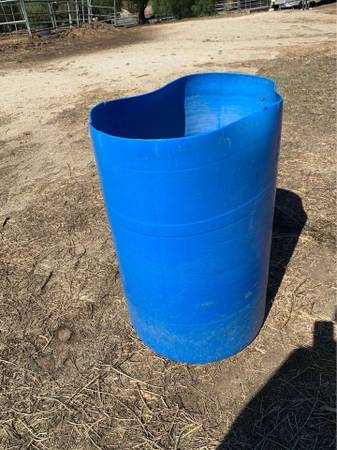 Photo Blue Barrel For Horse Water $20