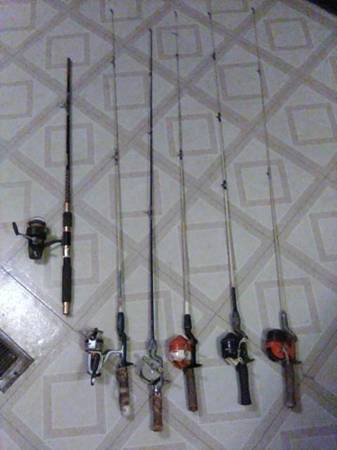 Photo Mid Century Fishing rods, with reels $15