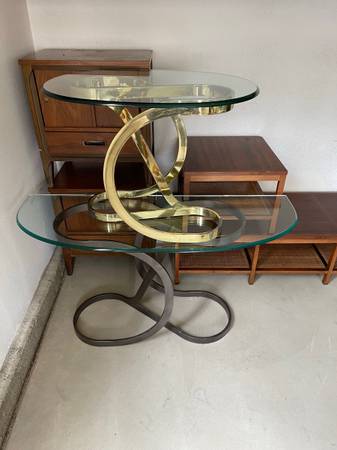 Photo Mid Century Modern Milo Baughman Ribbon Console  Side Table Projects $150