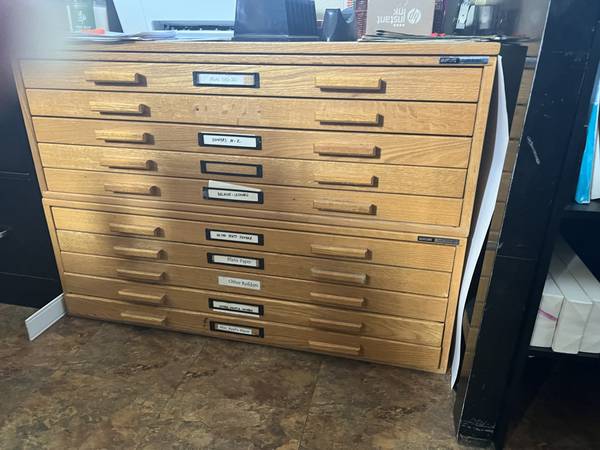 Photo Oak Flat File Cabinets $400 Or Best Offer $400