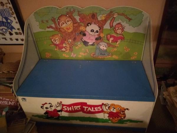 Photo SHIRT TALES  Wood Toy Box  Bench $65