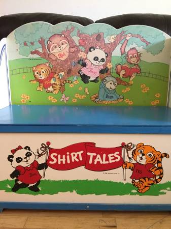 Photo SHIRT TALES Wood Toy Box  Bench $65