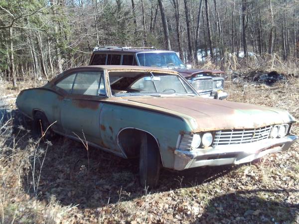 1967 IMPALA FAST BACK MAJOR PARTS OR PROJECT CAR VERY RUSTED SS SUPER ...