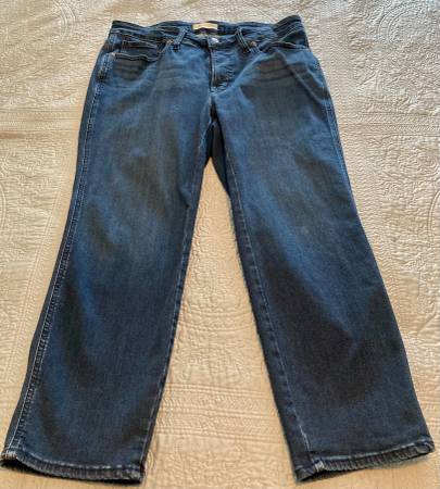 Photo Madewell curvy size 16w mid-rise stovepipe jeans in Dahill wash. $40