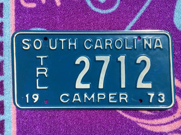 1973 South Carolina Cer License Plate $25