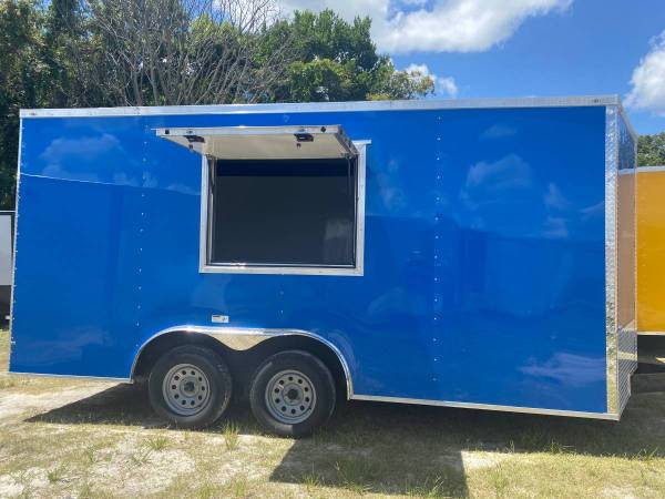 Photo 8.5x16 Food Concession Enclosed Trailer Finished Interior  Electric $14,599