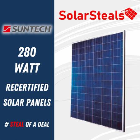 Photo Used Suntech Power STP280-24Vd 280W 72 Cell Poly 280 Watt Solar Panel $80