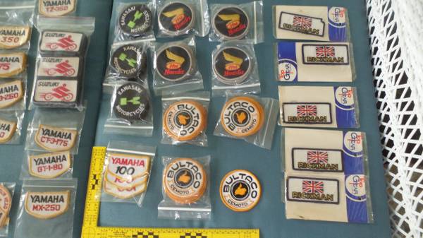 Photo Vintage Motorcycle Patches  NASCAR 80 90s - New in Bag $1