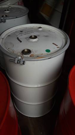 Photo White 55 Gallon Steel Burn Barrel  Drum with Removable Top $20
