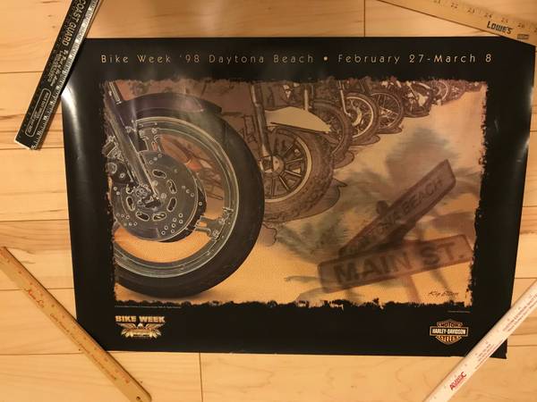 Photo original 1998 Harley Davidson Daytona Bike Week poster - collectable $10