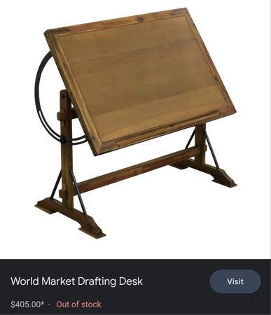 Photo world market drafting desk $75