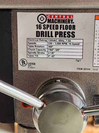 Photo 16 Speed Floor Model Drill Press $350