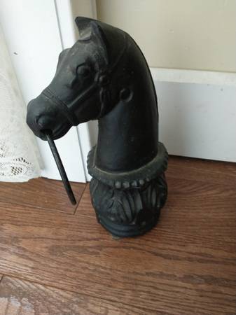 Photo Antique Cast Iron Horse Head Hitching Post $100