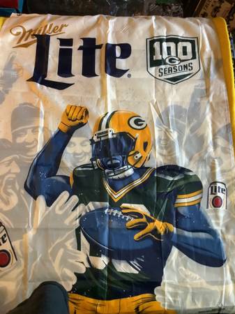 Photo Miller Lite Green Bay Packers 100 Seasons Flag $20