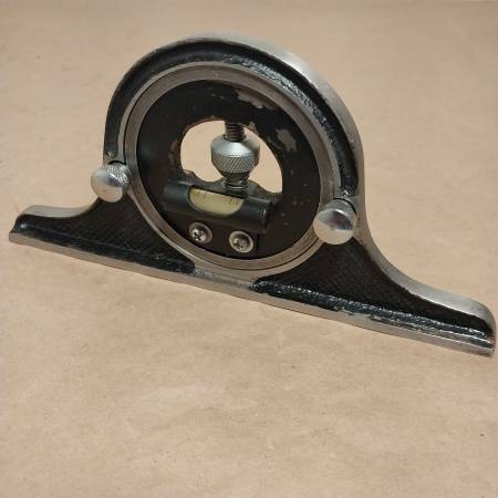 Photo Vintage Cast Iron Protractor Head For Machinist Combination Square $20