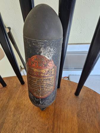 Photo Antique Shur-Ex fire extinguisher  mounting bracket $50