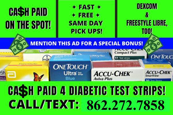 CA$H FOR DIABETIC TEST STRIPS plus Special Bonus