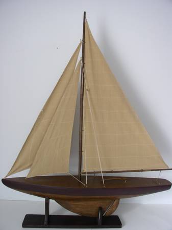 Model Sailboat Nautical Decor Close To 4 Ft. Tall With Stand $200