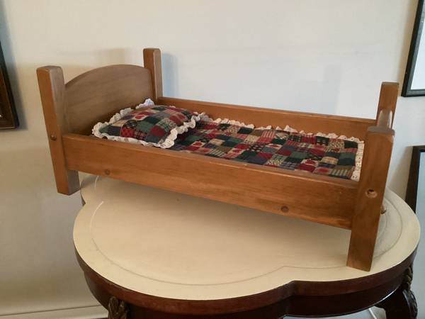 Photo Old Wooden Doll Bed $20